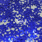 Blue Retro Stars Shape Glitter - Blue Glitter